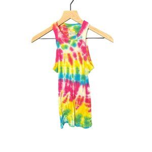 Wesley XS Tie-Dye Ribbed Tank Top Rainbow Cotton Blend